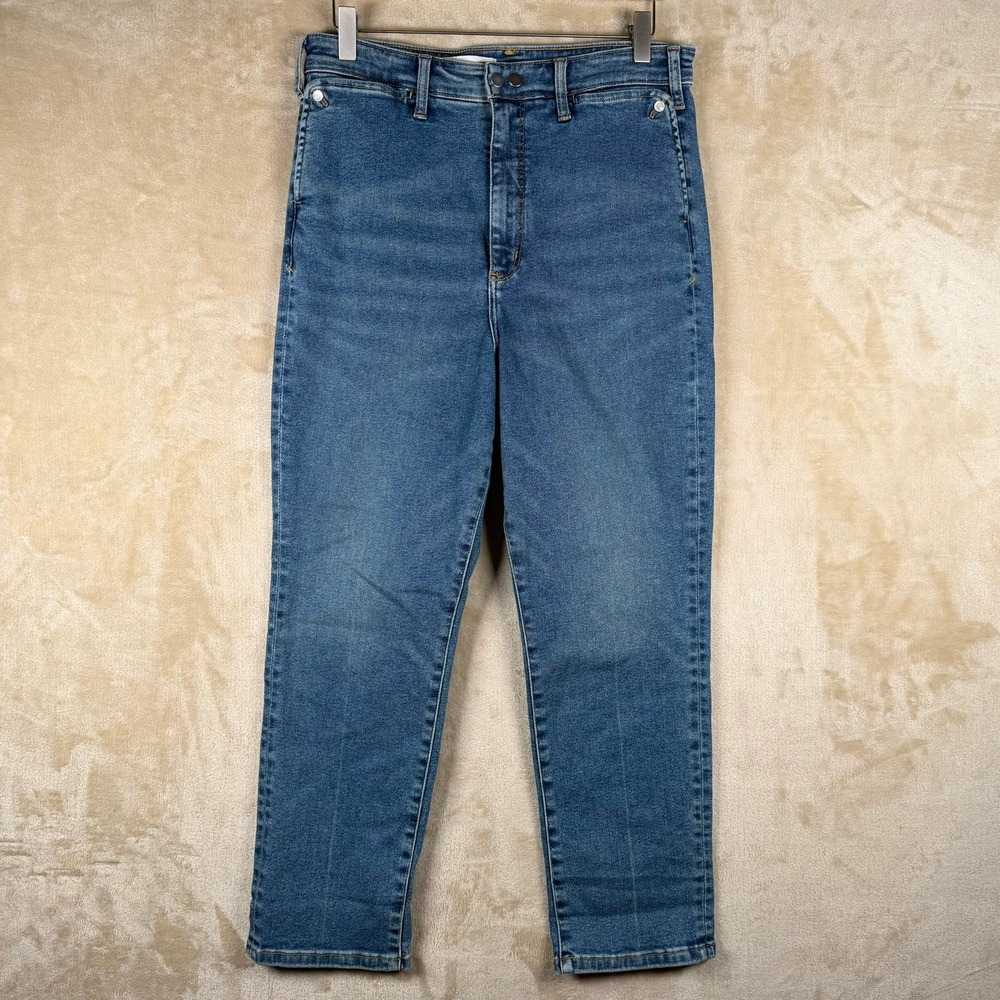 Anthropologie Pilcro High-Rise Cigarette Jeans Womens 31 Med Wash Blue Stretch